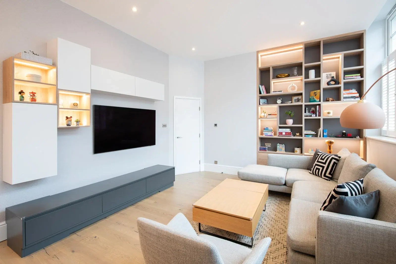 TV Units & Media Walls in London, interior design and bespoke joinery by Studio Schubert