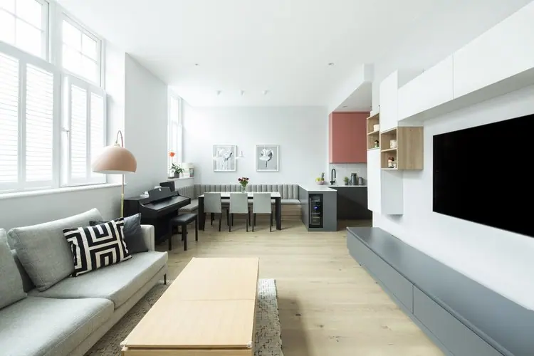 Queensway Apartment in Bayswater, W2, interior design and bespoke joinery by Studio Schubert