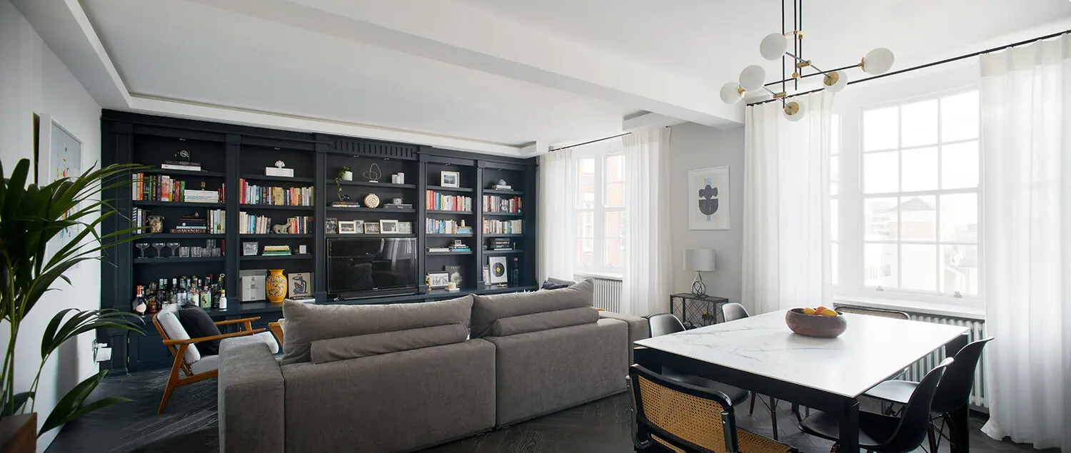 Bayswater Apartment in Bayswater, W2, interior design and bespoke joinery by Studio Schubert