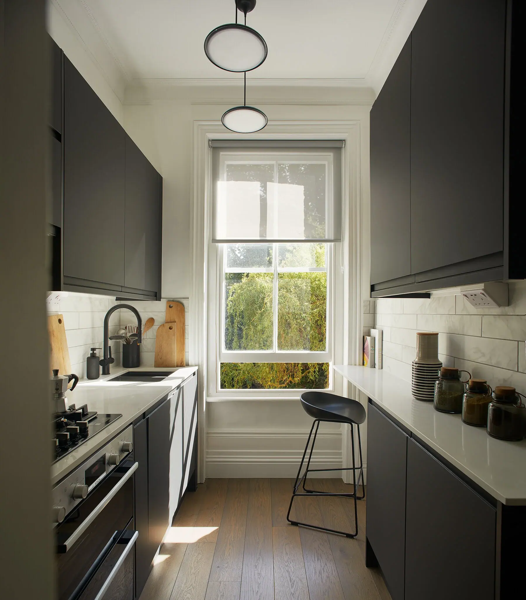 The kitchen needed to remain separate, the client, who loves cooking, wanted to spare guests from smells and sounds of food preparation Master Chef style! What we did was to make sure the kitchen was fit for any culinary extravaganza.