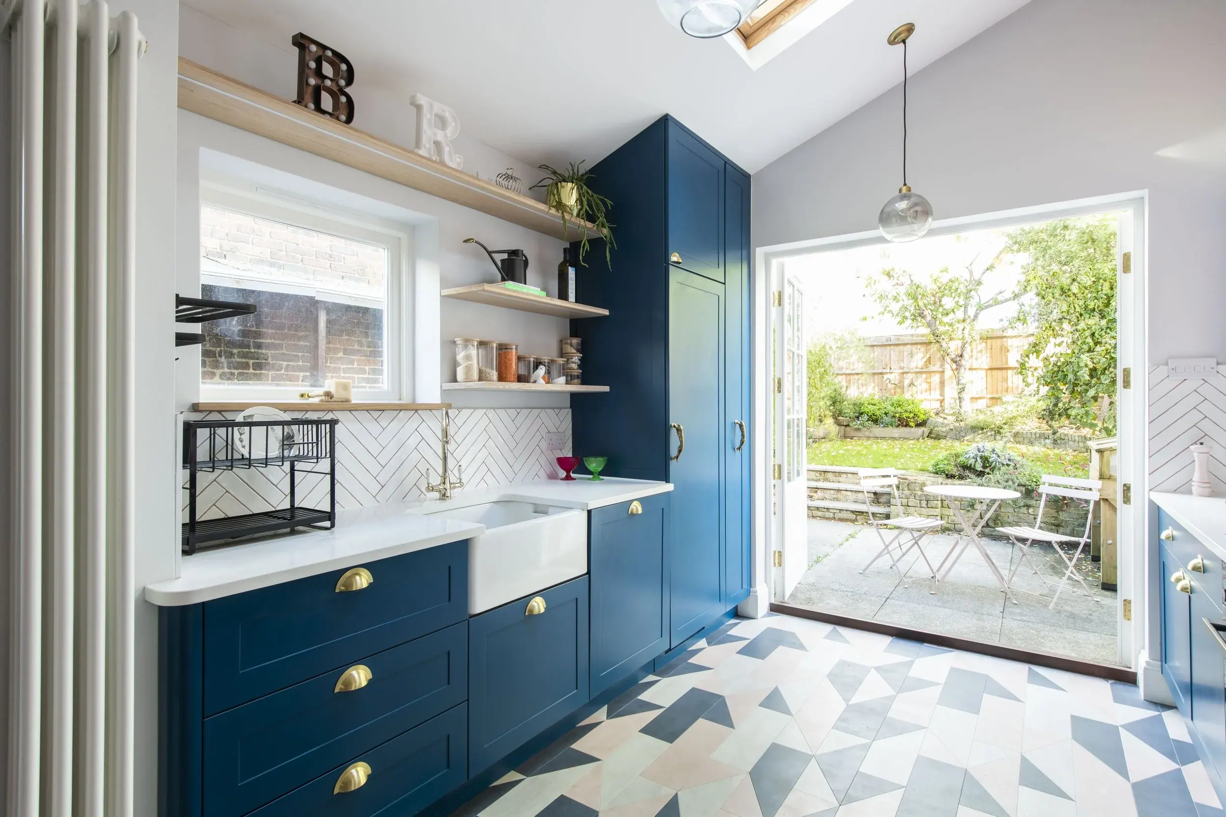 Bespoke blue kitchen joinery by Studio Schubert